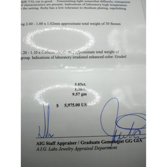 14kt Gold Flower Ruby 5.85ct Dimond Ring 1.38ct - Picture 7 of 8